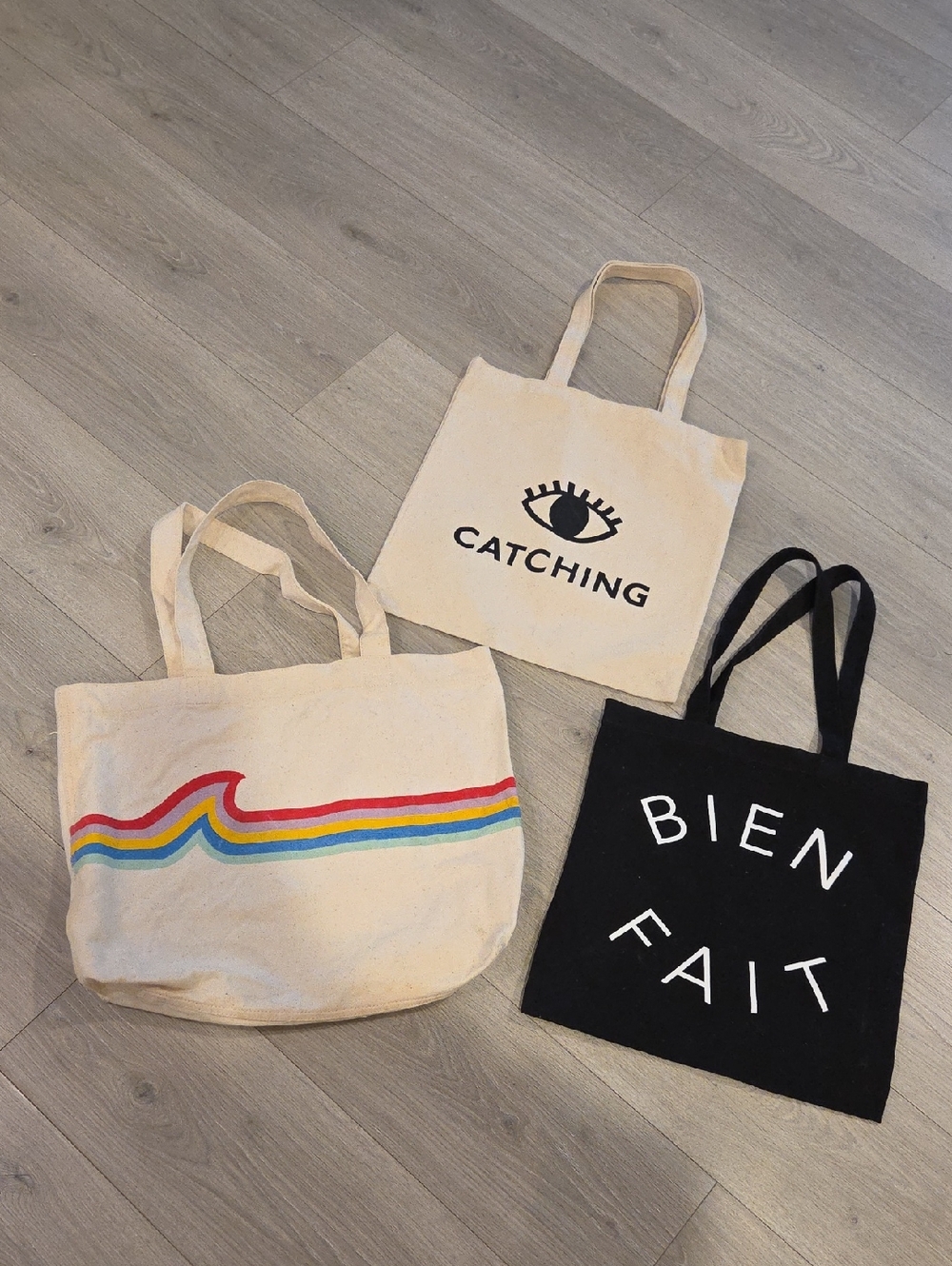 Set Of Three Madewell Tote Bags